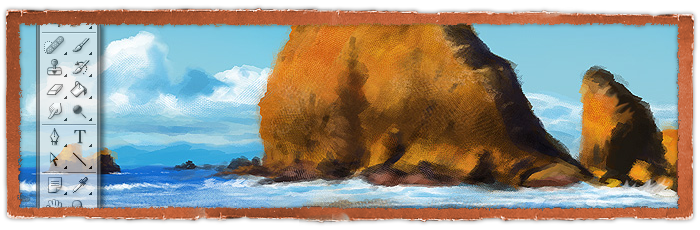 Ocean Rocks Digital Painting Study