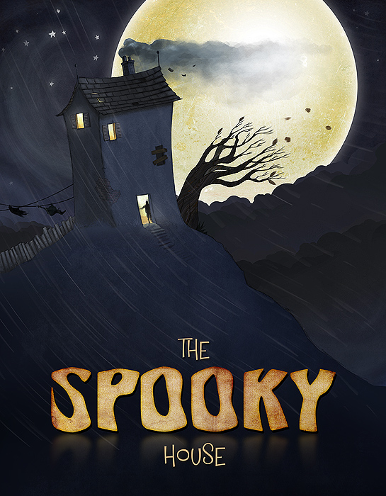 Spooky house - childrens book illustration Spooky house - childrens book illustration